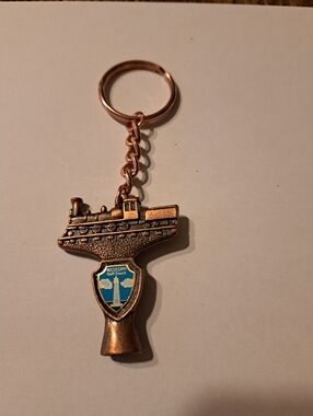 New Vintage Mississippi Gulf Coast Train Keychain Railroad Souvenir Key Ring